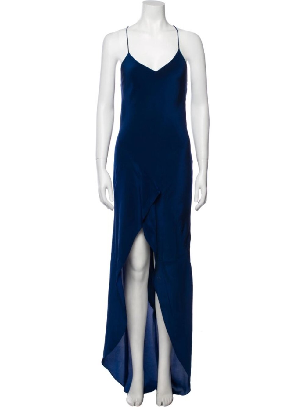 Michelle Mason Navy Blue Strappy Maxi Dress